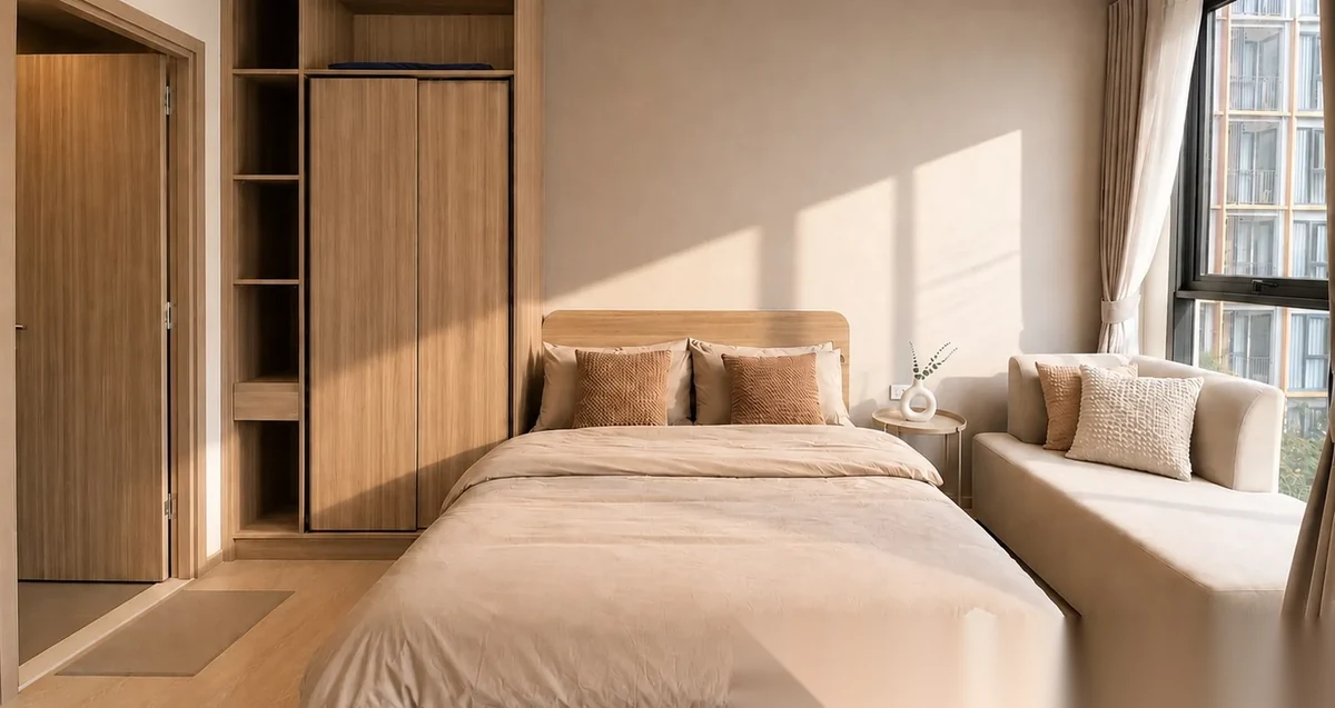 Studio Apartment for rent at The Base Rise complex · Wichit · Pool View — photo 2