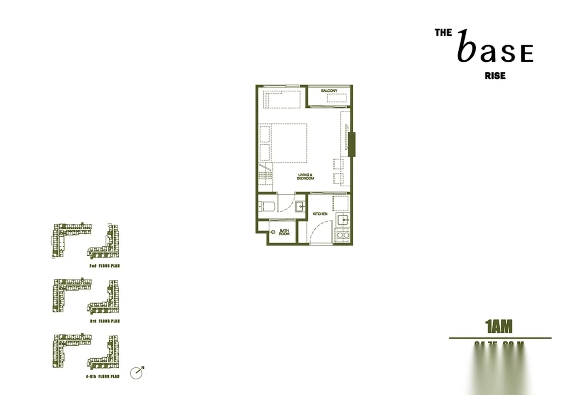 Studio Apartment for rent at The Base Rise complex · Wichit · Pool View — photo 6