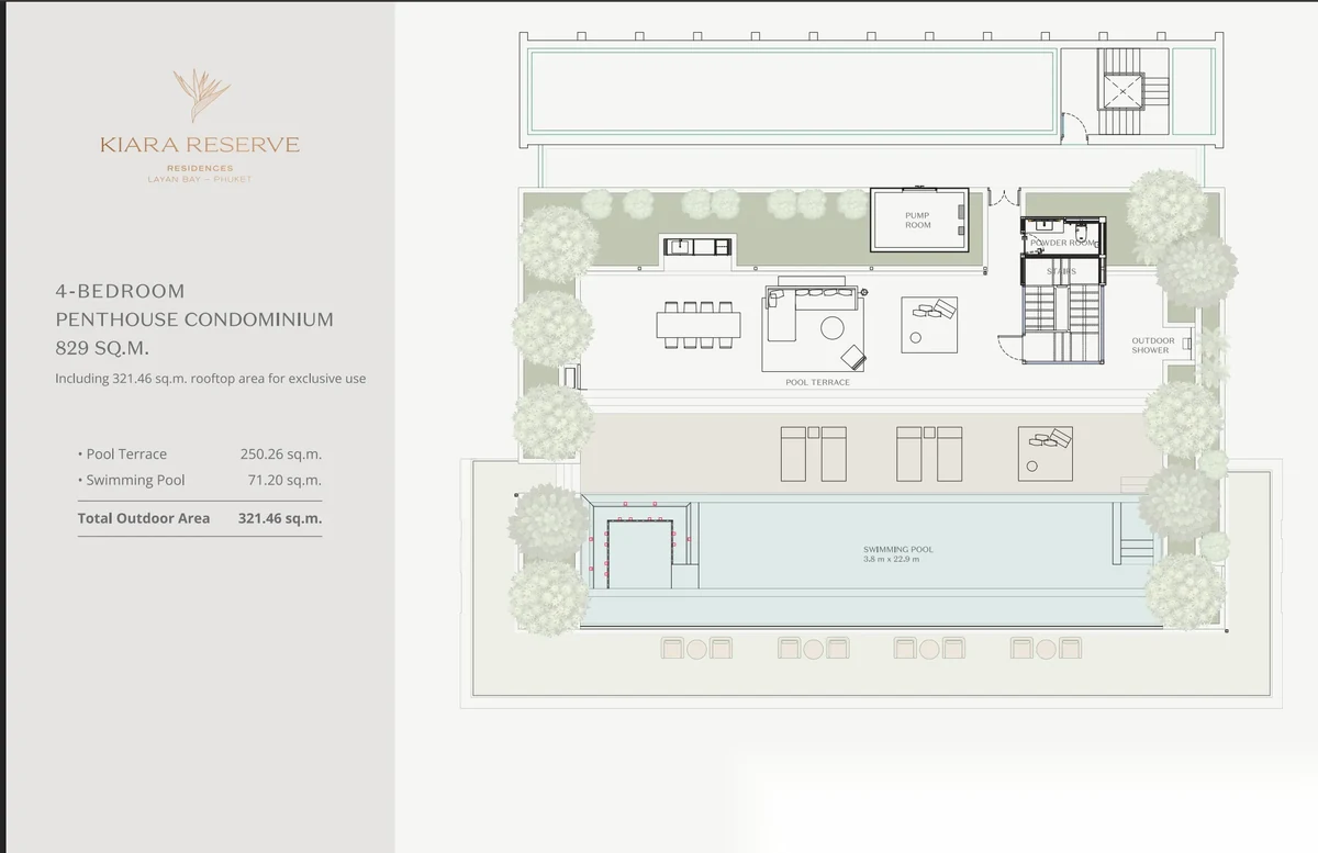 4 Bedroom Penthouse for sale at Kiara Reserve Residence complex · Choeng Thale · Garden View — photo 9
