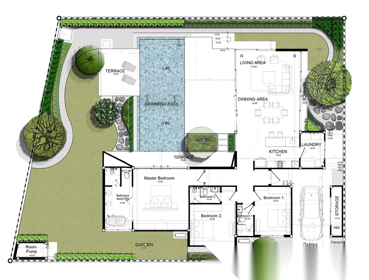 3 Bedroom Villa for sale at Botanica Zen complex · Thep Krasattri · Garden View — photo 13