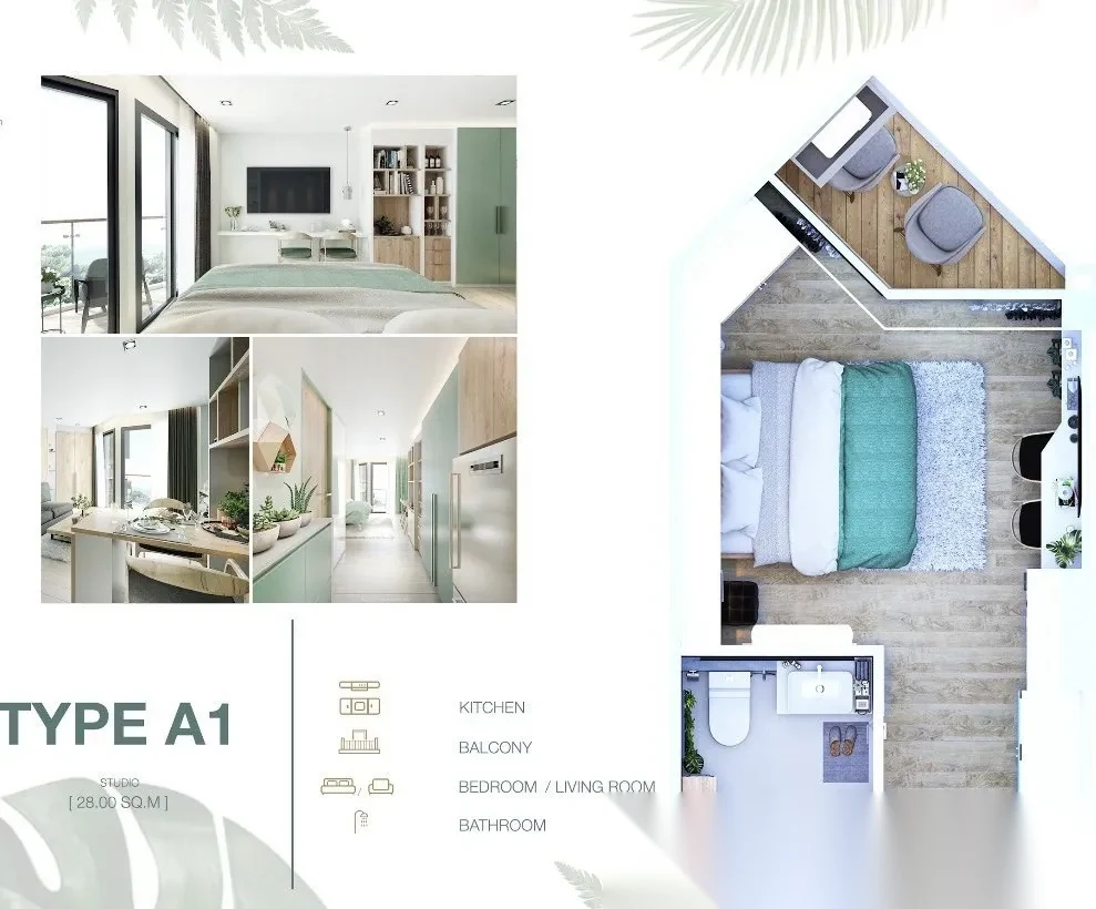 Апартаменты студия в ЖК Serene Condominium Phuket · Чернг Тале / Bang Tao · Вид на море — фото 6