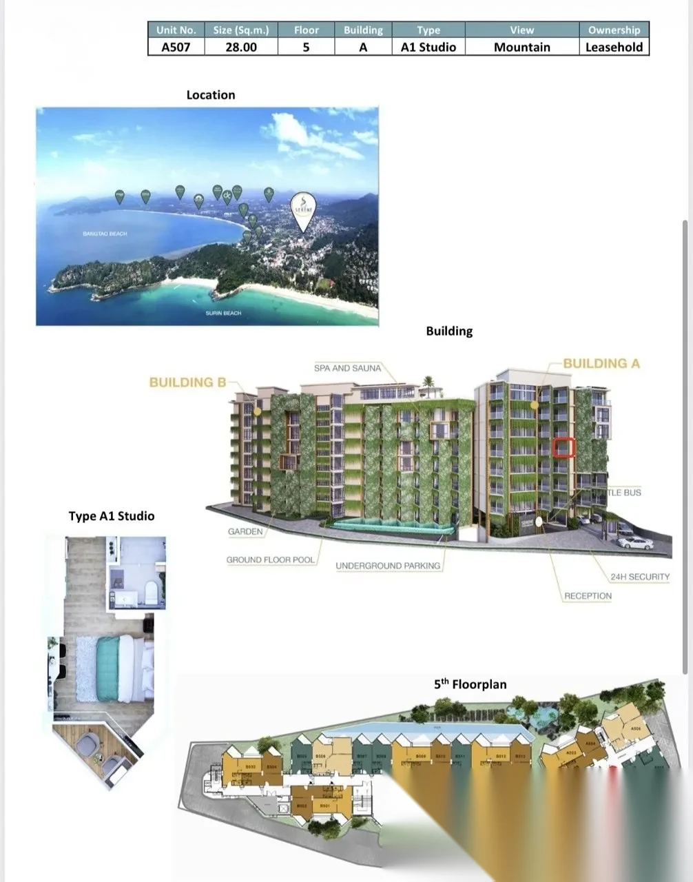 Апартаменты студия в ЖК Serene Condominium Phuket · Чернг Тале / Bang Tao · Вид на море — фото 8
