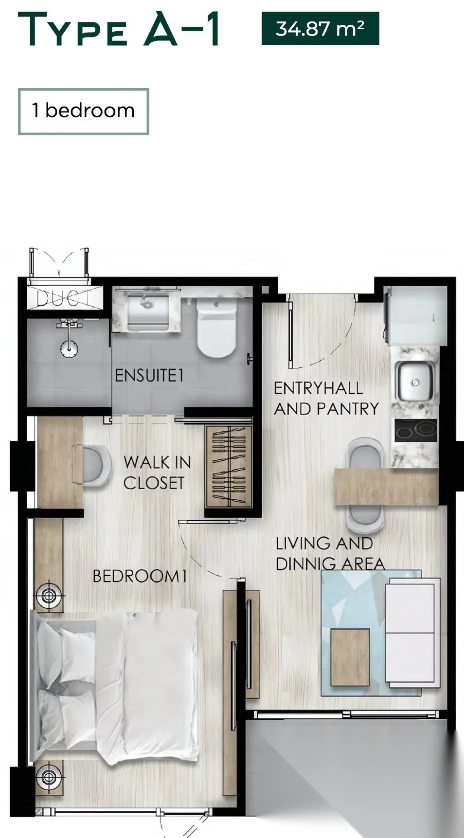 Апартаменты 1BR в ЖК The One Naiharn · Раваи · Вид на бассейн — фото 7