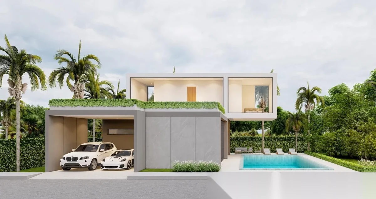 Вилла 3BR в комплексе The Nature Siri · Па Клок · Выход к бассейну