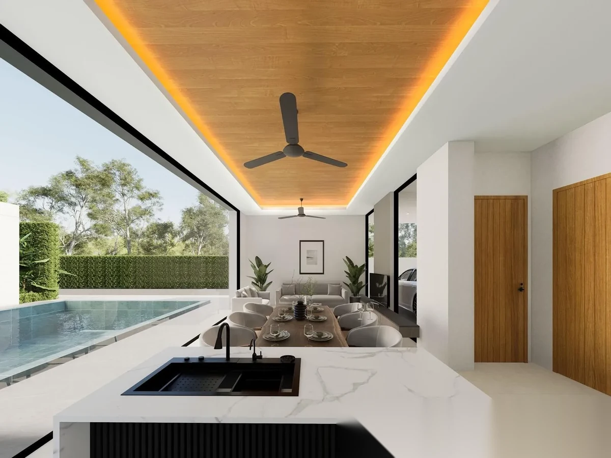 Вилла 3BR в комплексе The Nature Siri · Па Клок · Выход к бассейну — фото 6