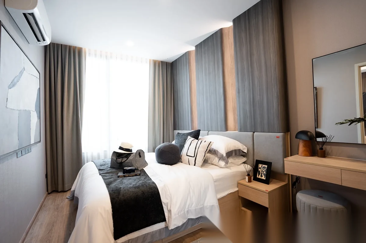Апартаменты 2BR в ЖК Arise Vibe · Си Сунтон · Вид на бассейн — фото 4