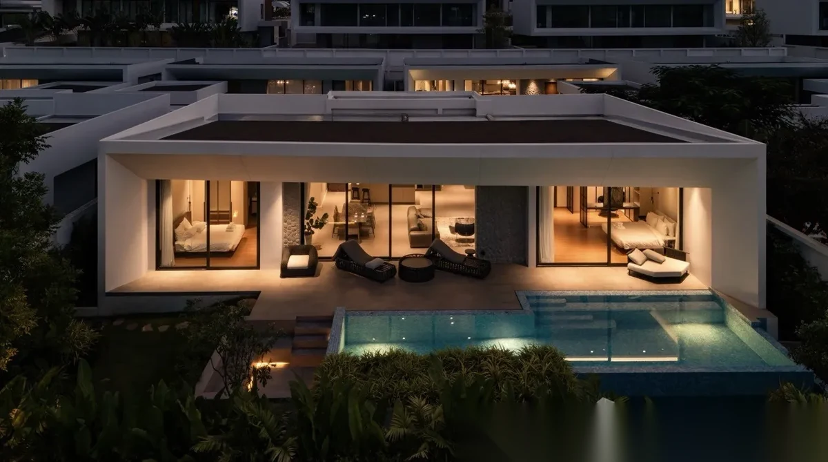 Вилла 4BR в комплексе Clover Residence · Си Сунтон · Выход к бассейну — фото 44