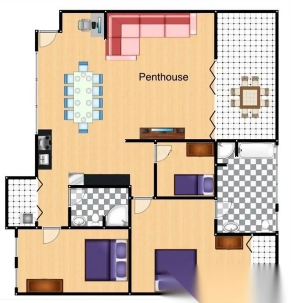 Апартаменты 3BR в ЖК Patong Loft · Патонг · Частичный вид на море — фото 25