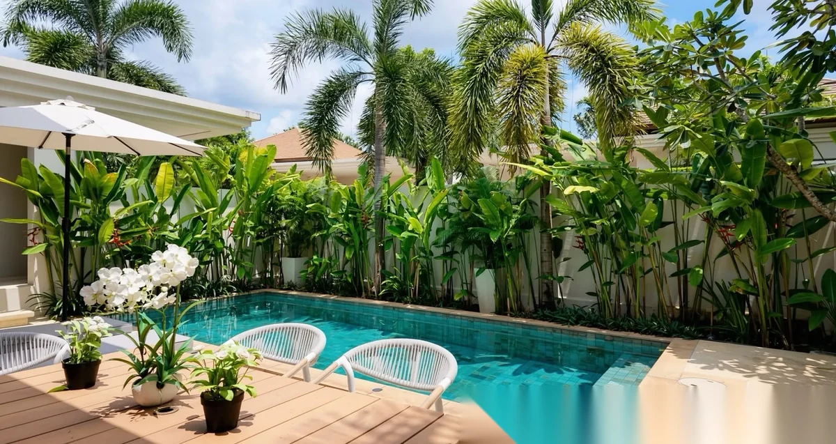 3 Bedroom Villa for rent at Trichada Villas complex · Choeng Thale · Pool View