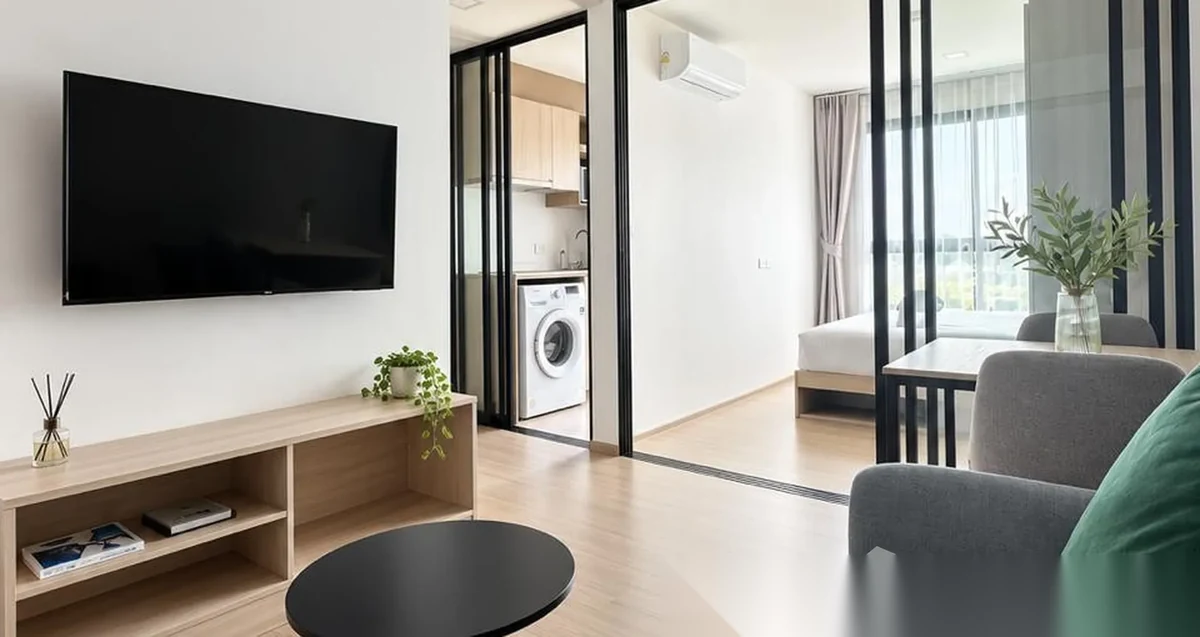 Апартаменты 1BR в ЖК THE BASE Bukit · Вичит · Вид в сад