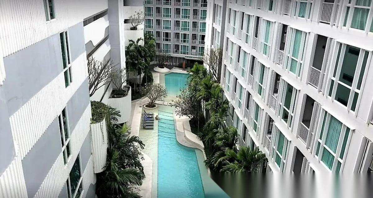 Апартаменты 1BR в ЖК The Base Downtown · Вичит · Вид на бассейн — превью PDF