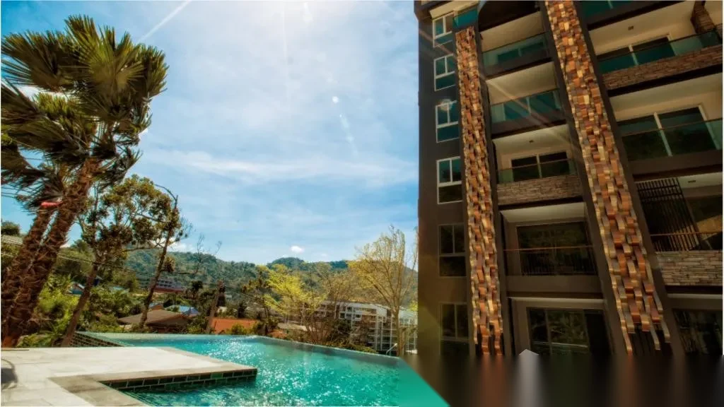 Апартаменты студия в ЖК The Emerald Terrace · Патонг · Вид на бассейн — фото 21